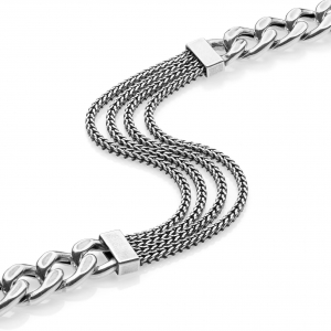 Silver bracelet with curb chain